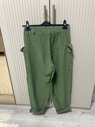 40 Beden yeşil Renk Keten Pantalon