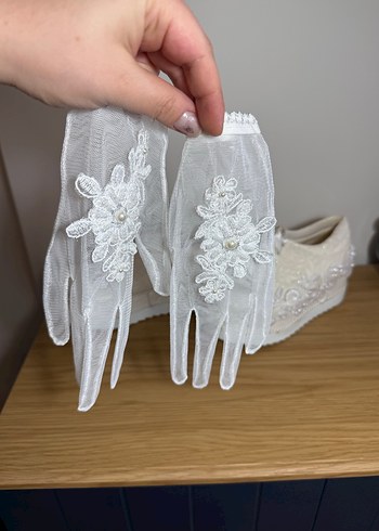 Dantel Detaylı Beyaz Bohem Kadın Eldiveni - Görsel 5