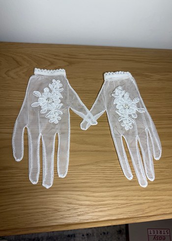 Dantel Detaylı Beyaz Bohem Kadın Eldiveni - Görsel 4