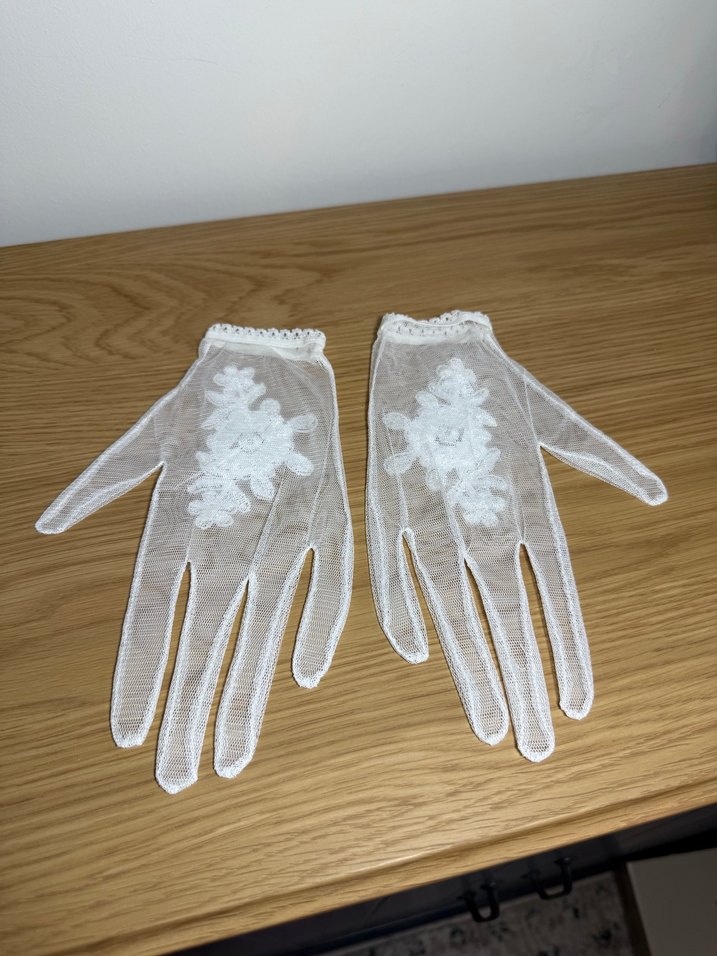 Dantel Detaylı Beyaz Bohem Kadın Eldiveni - Görsel 2