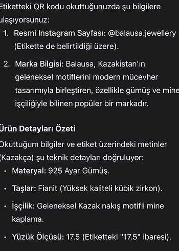 Balausa Gümüş Küpe ve Yüzük Kazakistan - Görsel 10