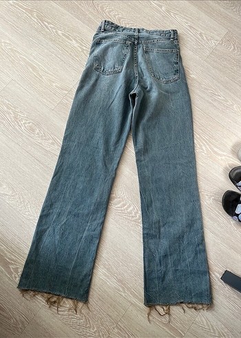 Gri Midi Boy Rahat Kesim Kadın Kot Pantolon