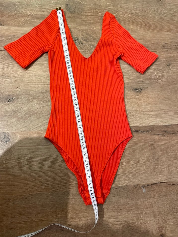 Nar çiçeği V Yaka Örgü Body - Görsel 2