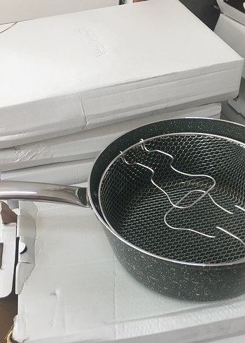  Beden Gri Granit Tencere Cam Kapaklı