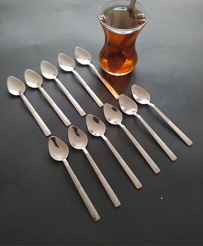 12 adet çay kaşığı kararmaz paslanmaz