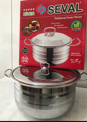 32 cm Çelik derin tencere sıfır ürün kutulu
