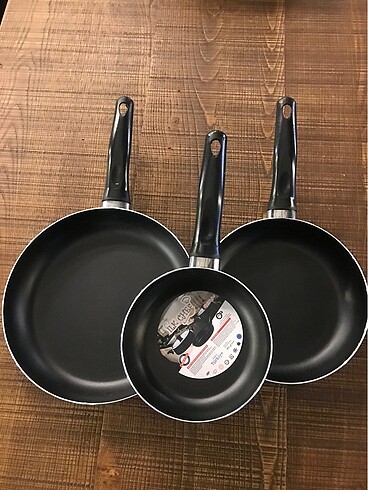 3 lü tava 16-20-24 cm yanmaz yapışmaz sıfır