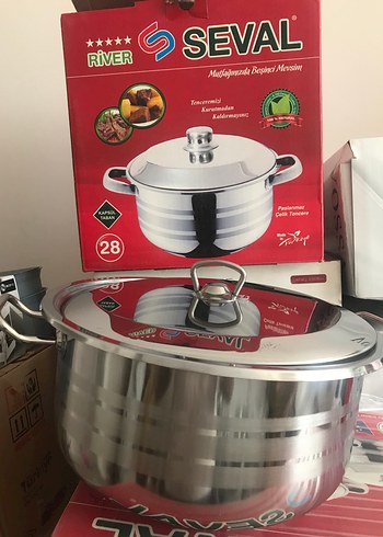 28 cm Çelik derin tencere
