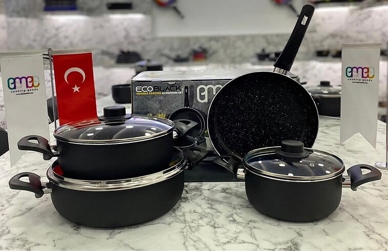 7 parça tencere tava set sıfır ürün