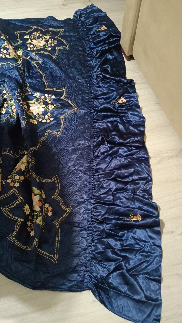 Nakışlı Lacivert yatak örtüsü - Görsel 4