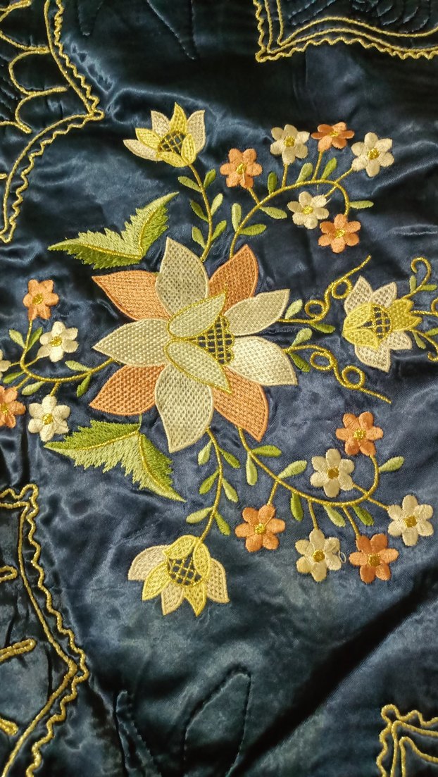 Nakışlı Lacivert yatak örtüsü - Görsel 3