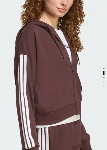 Kadın Kahverengi Fermuarlı adidas ceket - Görsel 3