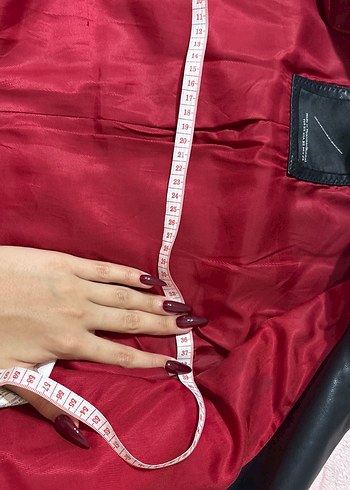 Kadın Siyah Deri Biker Ceket - Görsel 6