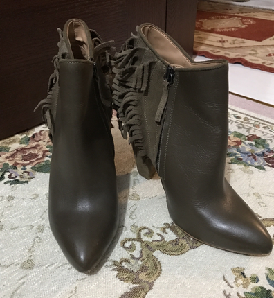 Zara 38 numara haki renk bootie