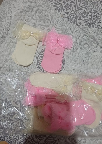 Kız Çorabı, krem  ve Pembe - Görsel 5