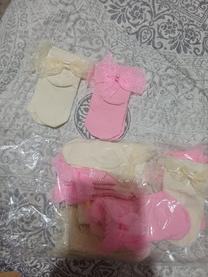 Kız Çorabı, krem  ve Pembe - Görsel 5