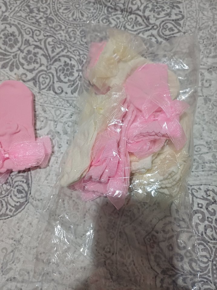 Kız Çorabı, krem  ve Pembe - Görsel 2