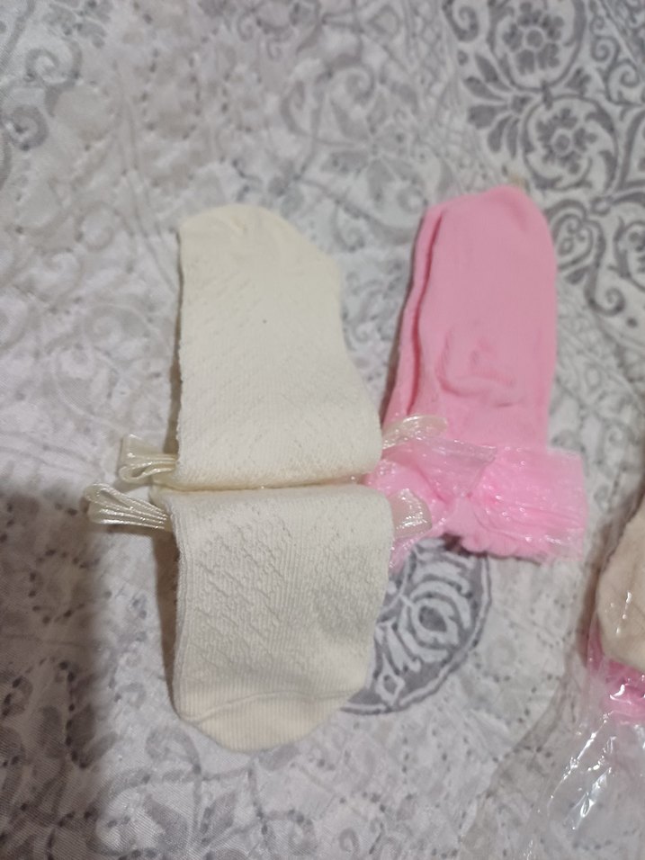 Kız Çorabı, krem  ve Pembe - Görsel 3