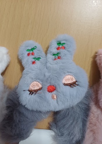 Nakışlı Kürklü Çocuk Tavşan toka - Görsel 3