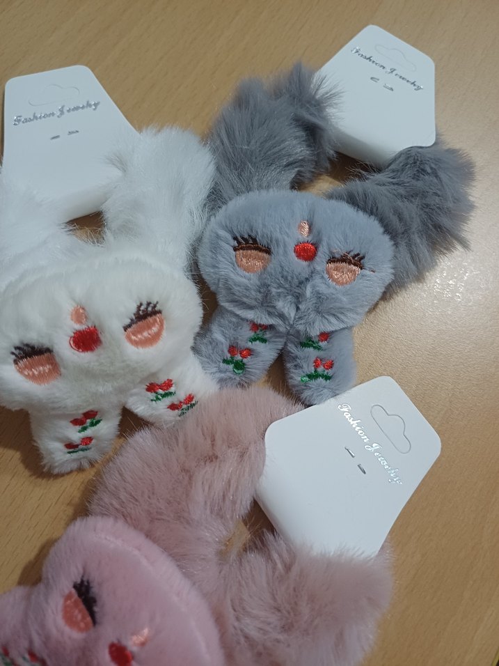 Nakışlı Kürklü Çocuk Tavşan toka - Görsel 5