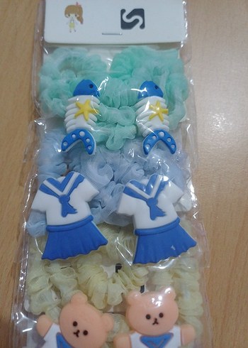 Çocuklar için Elastik Pastel Desenli Saç Tokaları - Görsel 4