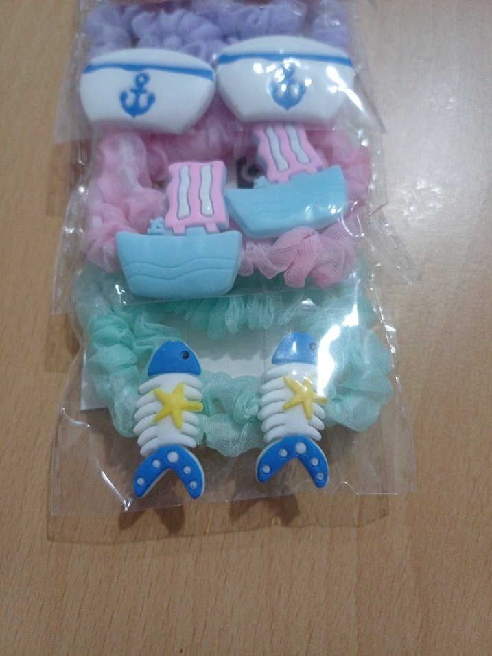 Çocuklar için Elastik Pastel Desenli Saç Tokaları - Görsel 2