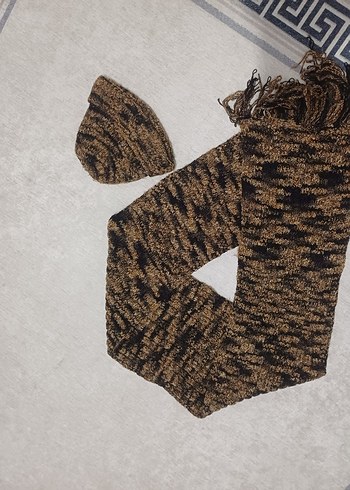 Kahverengi  Bere ve Atkı Takımı - Görsel 5