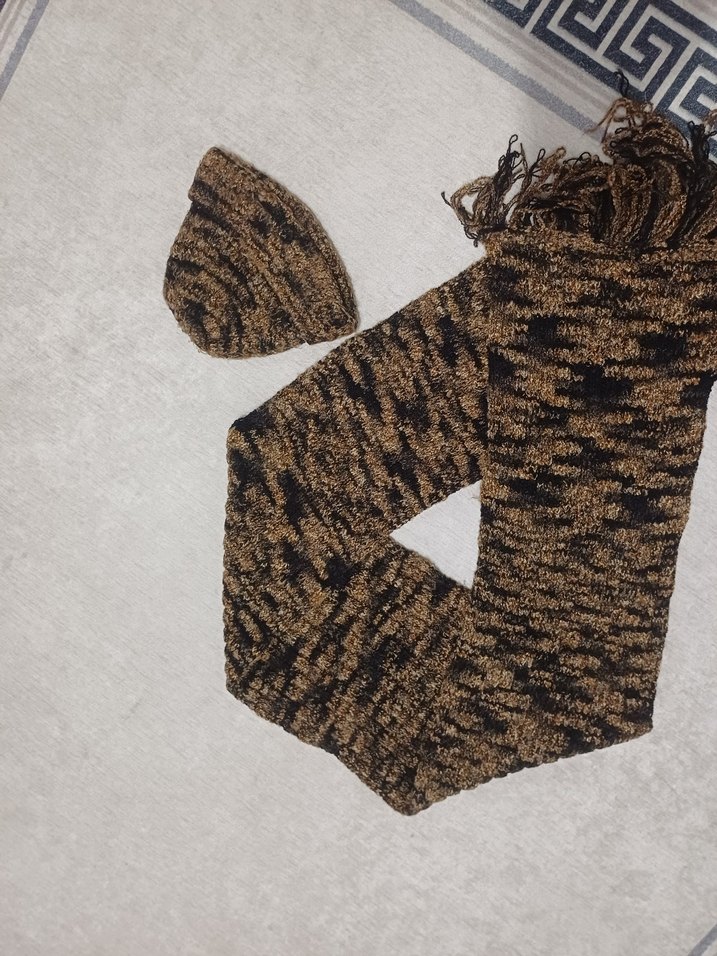 Kahverengi  Bere ve Atkı Takımı - Görsel 5