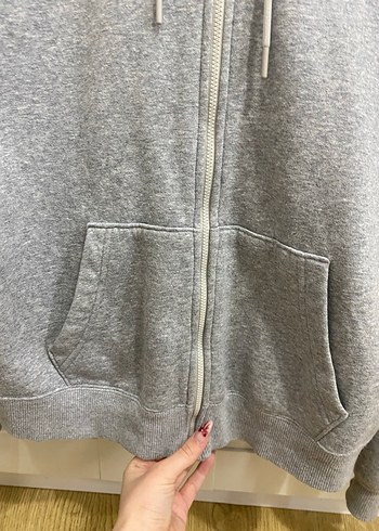 Gri Jordan Fermuarlı Kadın Sweatshirt - Görsel 3