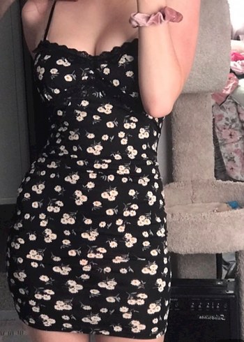 shein dar ince askılı çiçekli elbise