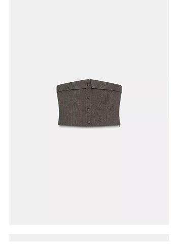 Gri Keten Kemerli Mini Bustiyer