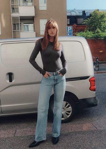 Jeans Trf wıde leg orta bel jeans... - Görsel 2