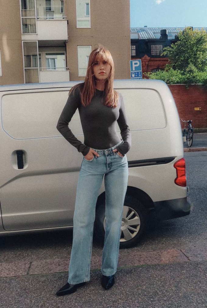 Jeans Trf wıde leg orta bel jeans... - Görsel 2