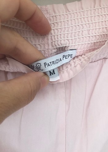 8 Yaş Beden Kız çocuk Pembe Pamuklu Kemerli Rahat Kumaş Pantolon