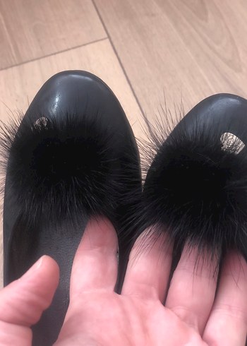 Kürklü Siyah kız çocuk  Babet - Görsel 3