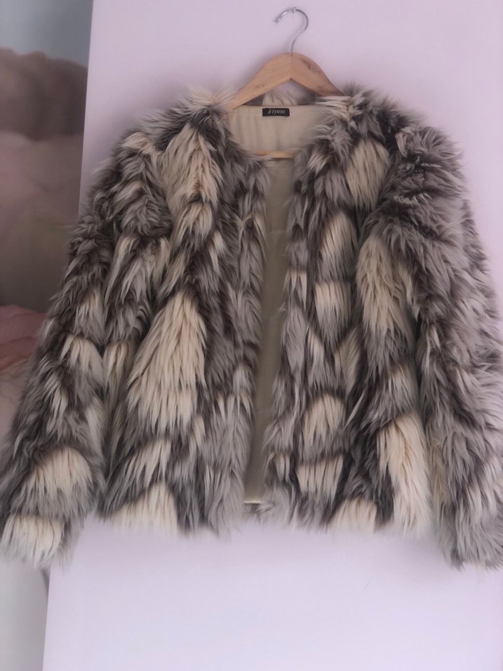 Zebra Desenli Kadın Suni Kürk Ceket - Görsel 4