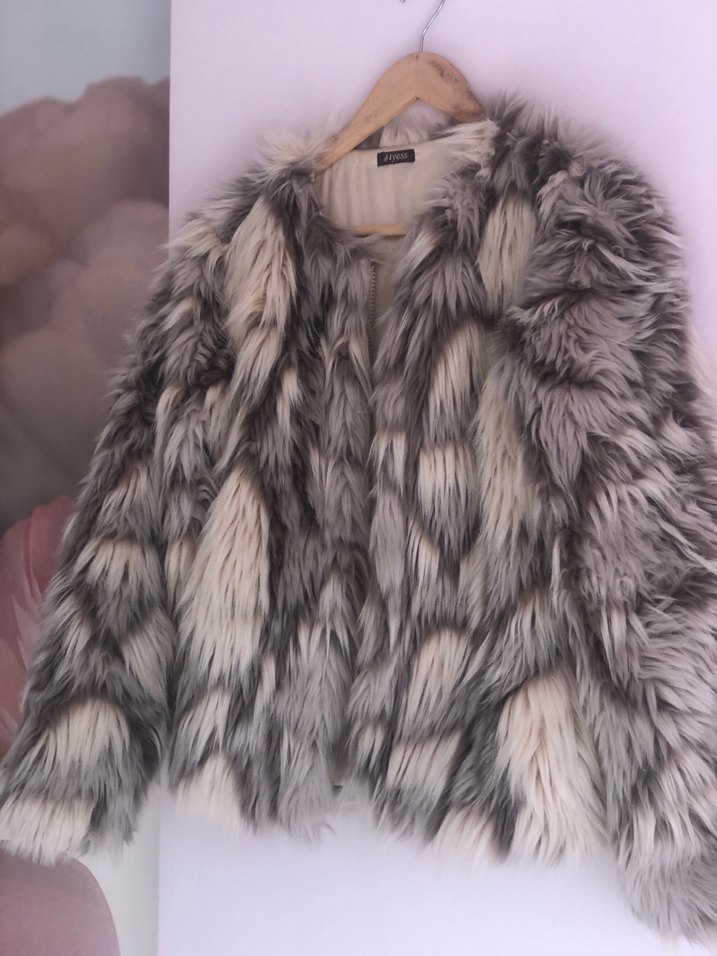 Zebra Desenli Kadın Suni Kürk Ceket - Görsel 5