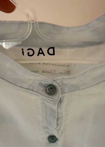 Düğmeli Beyaz Pamuklu Kız çocuk  Gömlek - Görsel 2