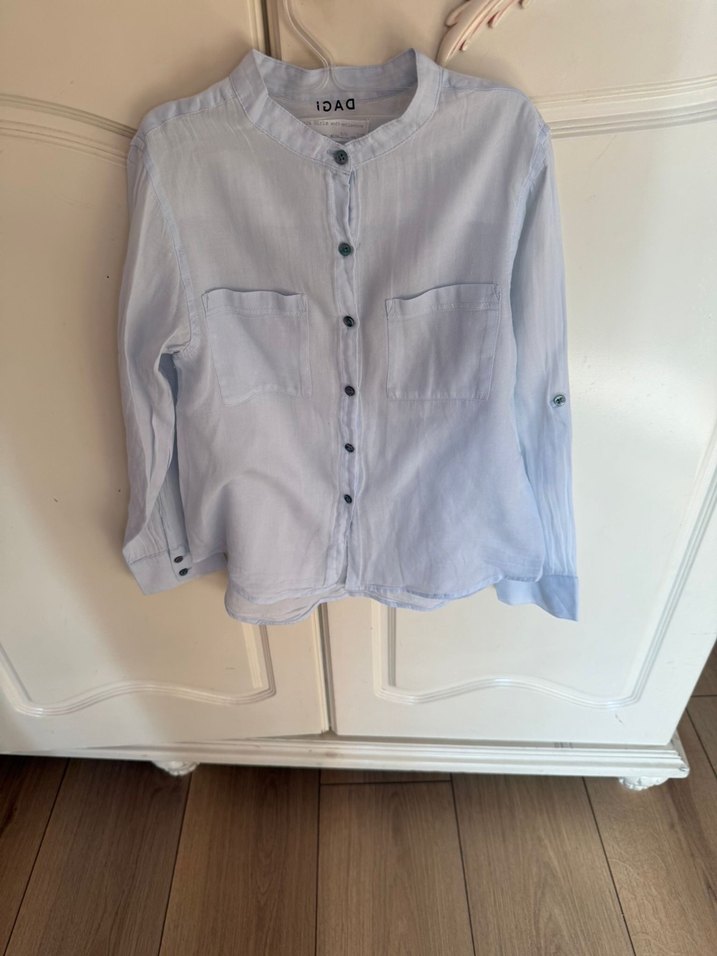 Düğmeli Beyaz Pamuklu Kız çocuk  Gömlek - Görsel 3