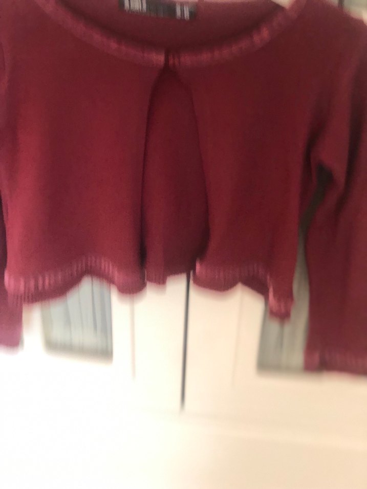 Bordo Düğmeli Kız Bolero - Görsel 2