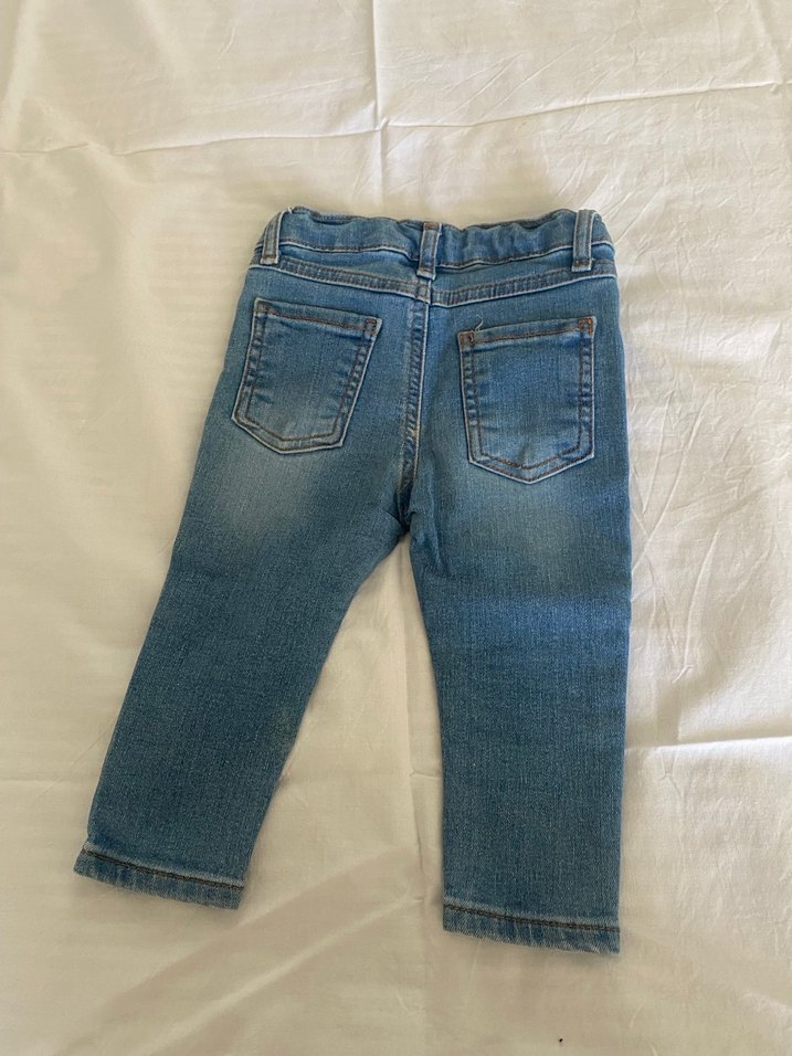 Erkek Çocuk Düğmeli Mavi Denim Pantolon - Görsel 2
