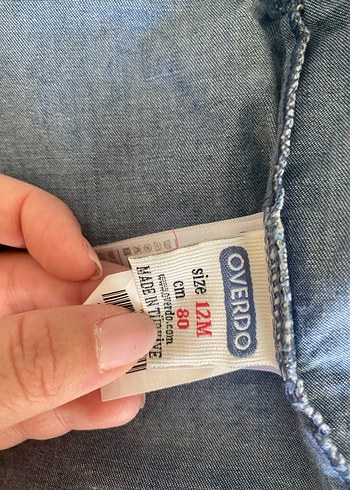 Unisex Çocuk Mavi Denim Gömlek - Görsel 2