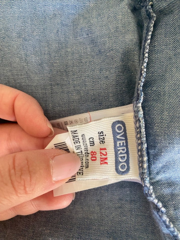 Unisex Çocuk Mavi Denim Gömlek - Görsel 2