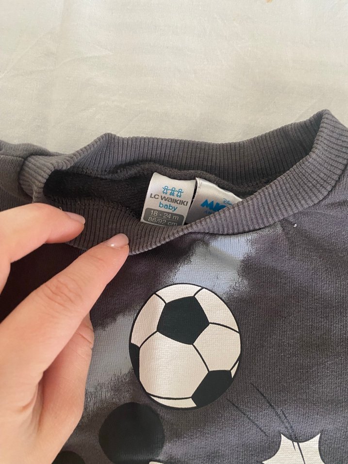 Gri Baskılı Uzun Kollu erkek Sweatshirt - Görsel 3