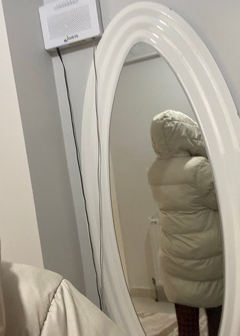 Beyaz Kapüşonlu Uzun Puff Mont - Görsel 6