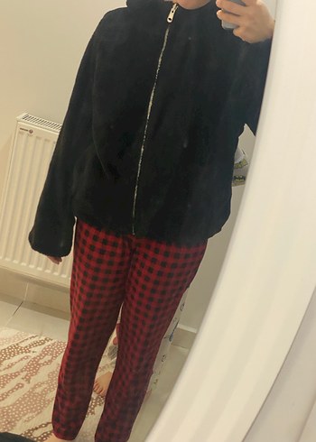 Siyah Suni Kürklü Kadın Ceket - Görsel 2