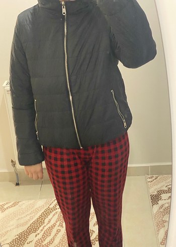 Siyah Suni Kürklü Kadın Ceket - Görsel 4