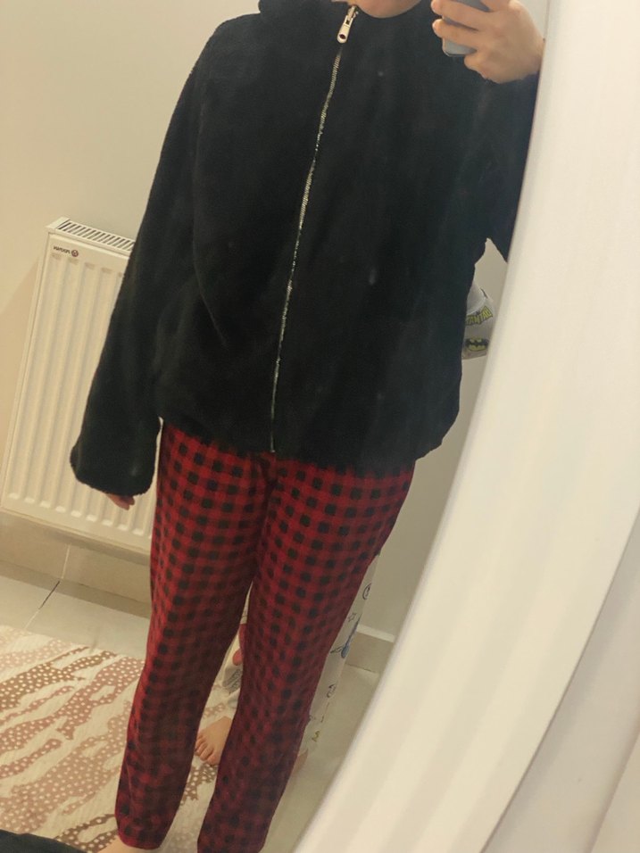 Siyah Suni Kürklü Kadın Ceket - Görsel 2