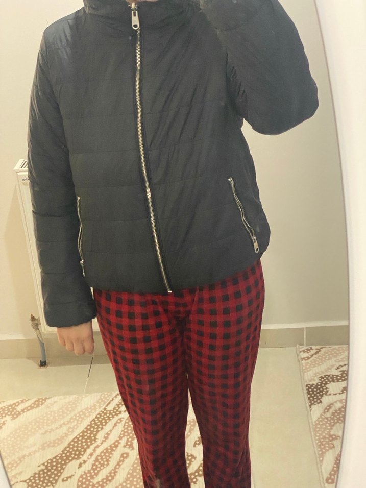 Siyah Suni Kürklü Kadın Ceket - Görsel 4