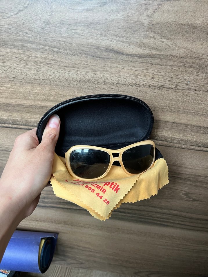 Parizyen Tarzı Parlak Bej Çocuk Güneş Gözlüğü - Görsel 3